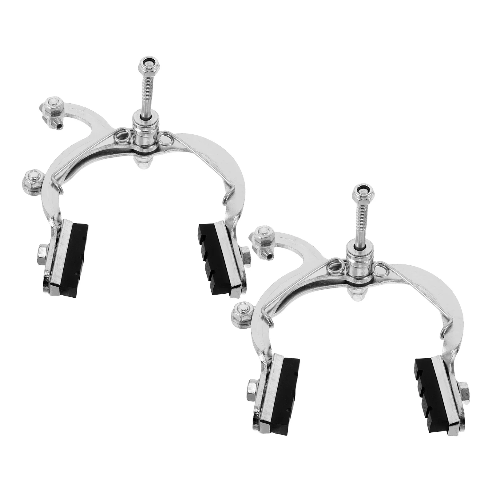 2Pcs Front Side Pull C Caliper Long Arm Stable Performance for Daily Commutes and Leisure Rides Silver Disc Brakes for Bike