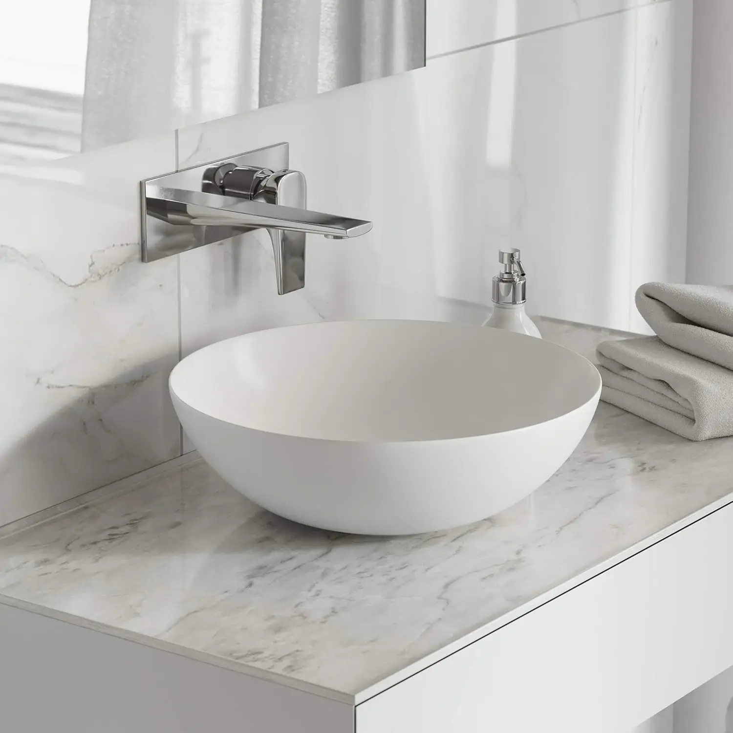 

Ceramic Vessel Sink 16" Shiny White Above-counter Scratch-resistant Easy-to-clean Coordinates with Classe Faucets Drains
