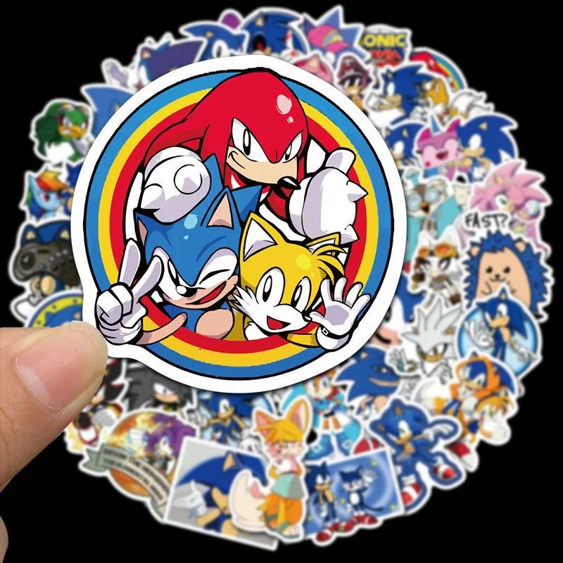 Sonic The Hedgehog Adesivos, Anime Figure Image, Caderno, Telefone, Copo de água, Mala, Decoração, Atacado, 50Pcs