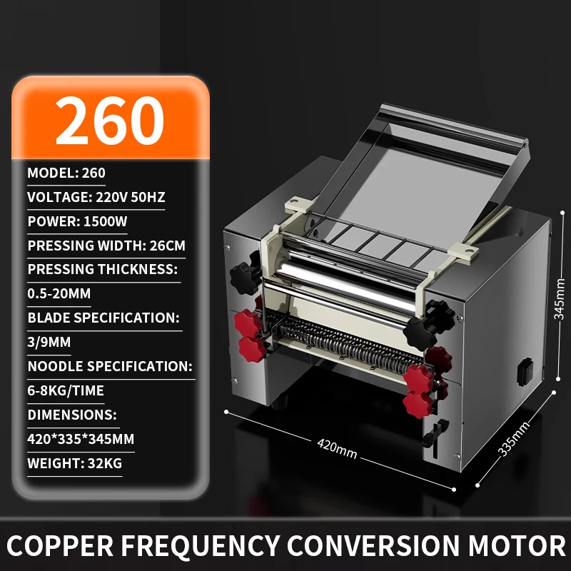 آلة ضغط المعكرونة التجارية الجديدة آلة المعكرونة الكهربائية الصغيرة الأوتوماتيكية بالكامل العجين المنزلية العجن سطح المكتب عالي السرعة