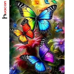 Huacan 5D Diamond Painting Animal Butterfly Full Diamond Embroidery Flower Cross Stitch Home Decor Art Handmade Gift