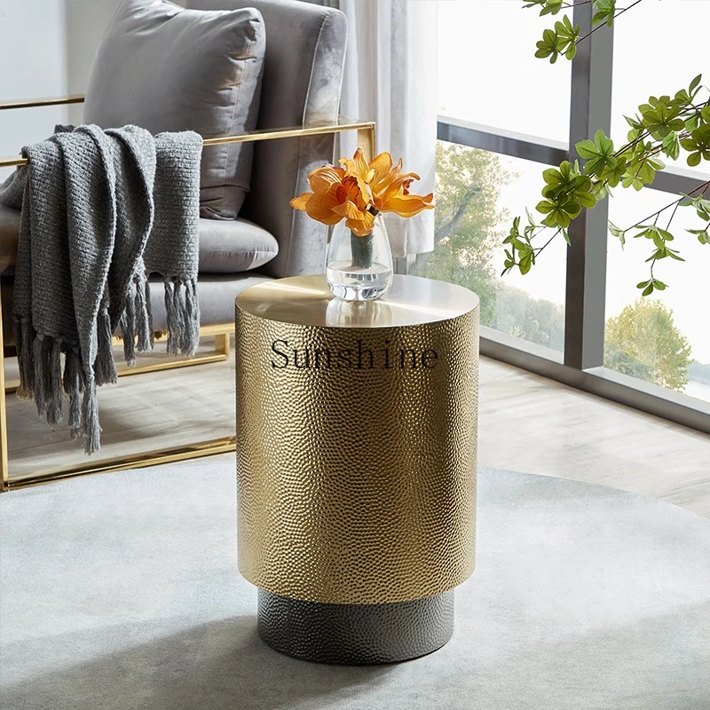 

Creative stainless steel concave-convex corner table Modern simple household living room small coffee table