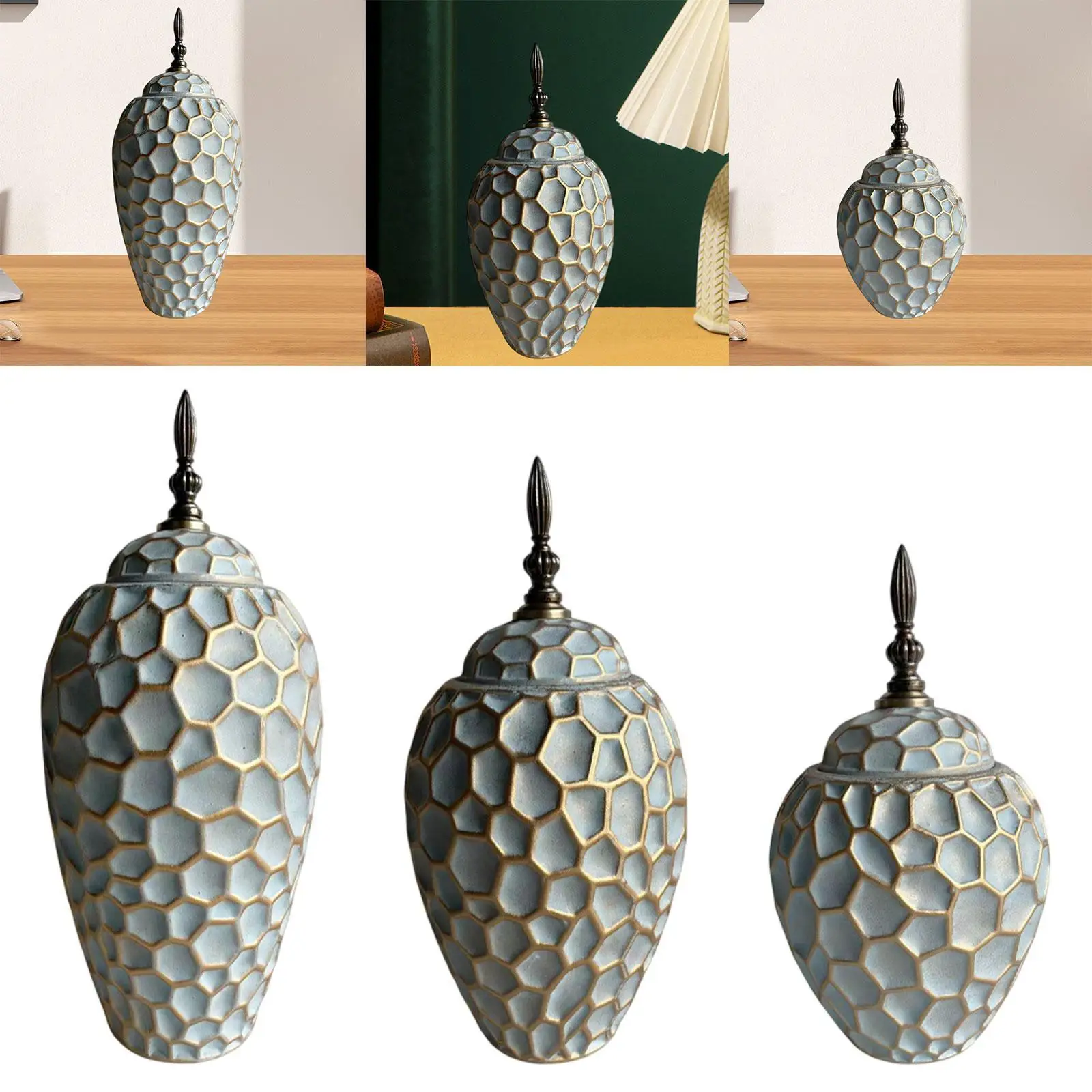 

Ginger Jar Ceramic Decorative Jar Large Capacity Gift Flower Vase for Room