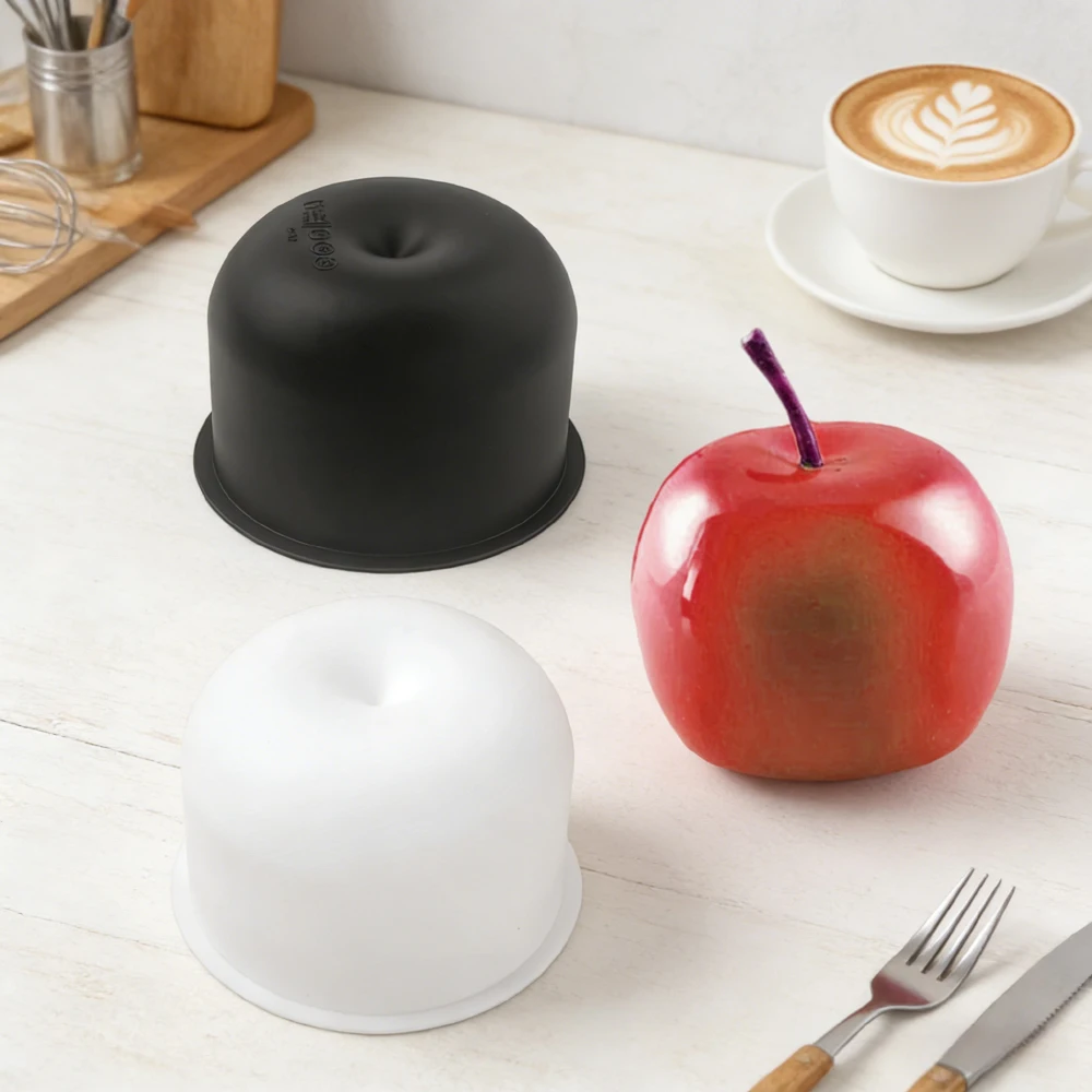 Single Apple Silicone Mold Chocolate Sandwich Dessert Pudding Baking Mold DIY Creative Candle Handmade Soap Mold