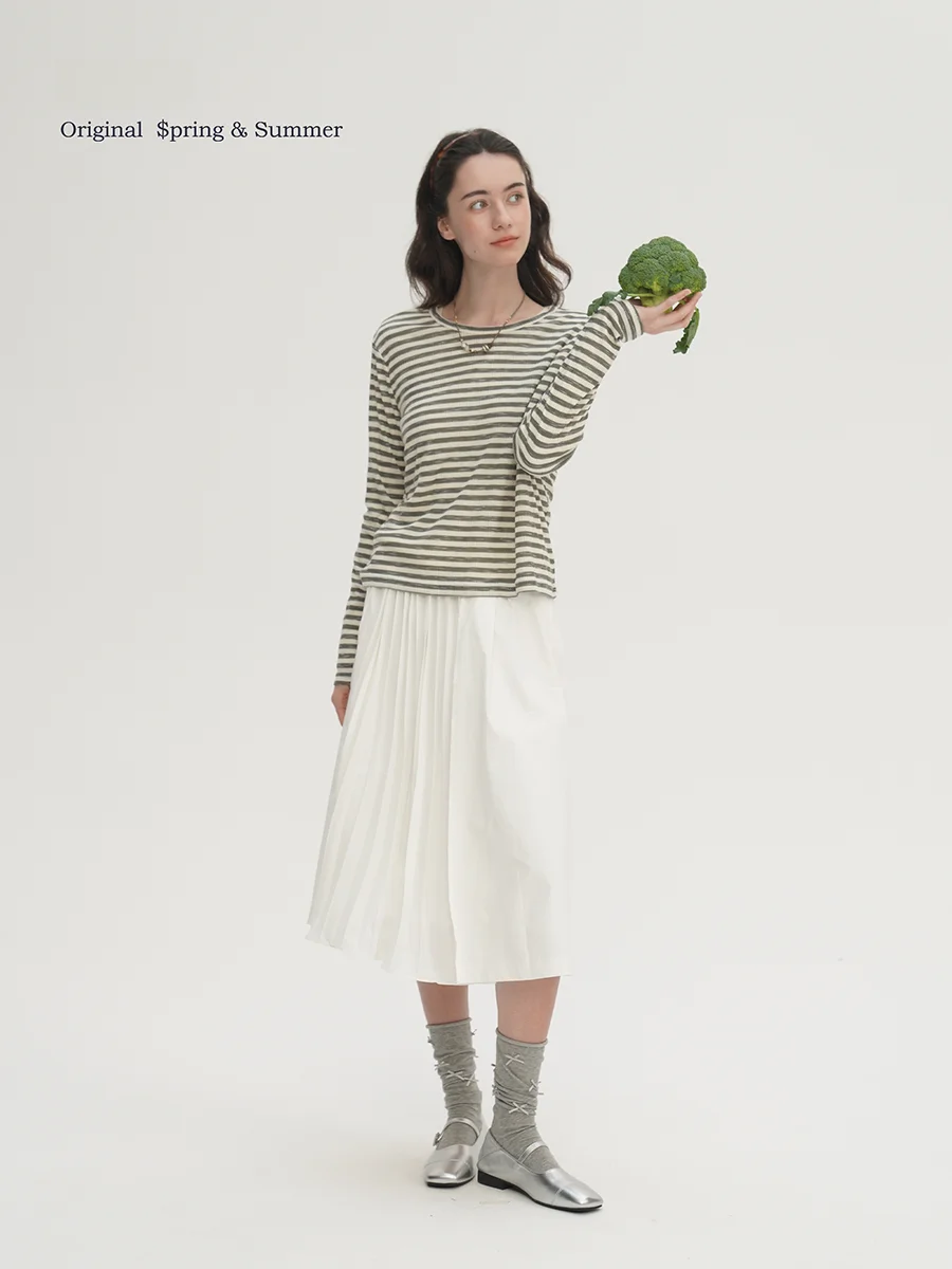 

Новая хлопковая юбка Mouti с высокой талией, белая, асимметричная, А-силуэт, повседневная, для работы, из чистого хлопка, длинная