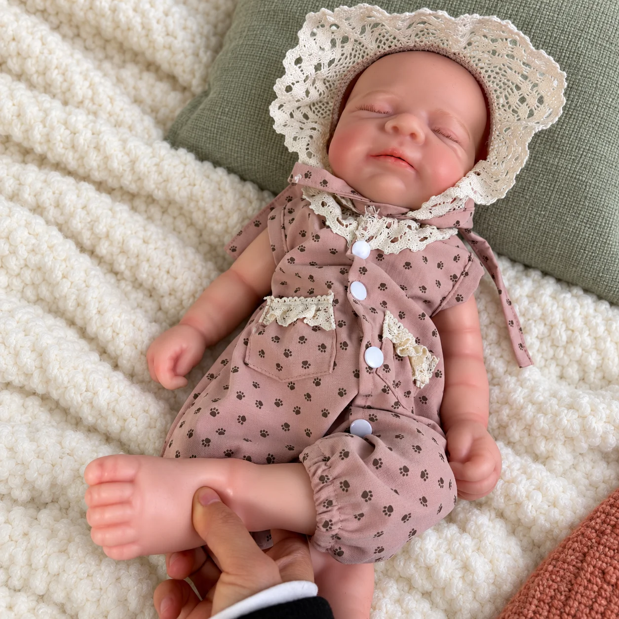 18'' 45CM Full Body Silicone Reborn Baby Doll Open Mouth Bald Head Lifelike Soft Touch Squishy Washable Weighted Collectible