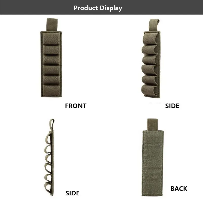 Bullet Bags Stickers Nylon 6-Shell Tactical Outdoor Hook & Loop Backed Carrier Card MOLLE Simple Bag Black image 3