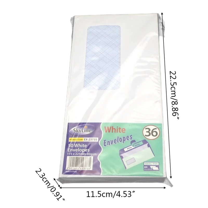 50 envelopes segurança pces com envelope confidencial da skyline do selo da janela para o cartão