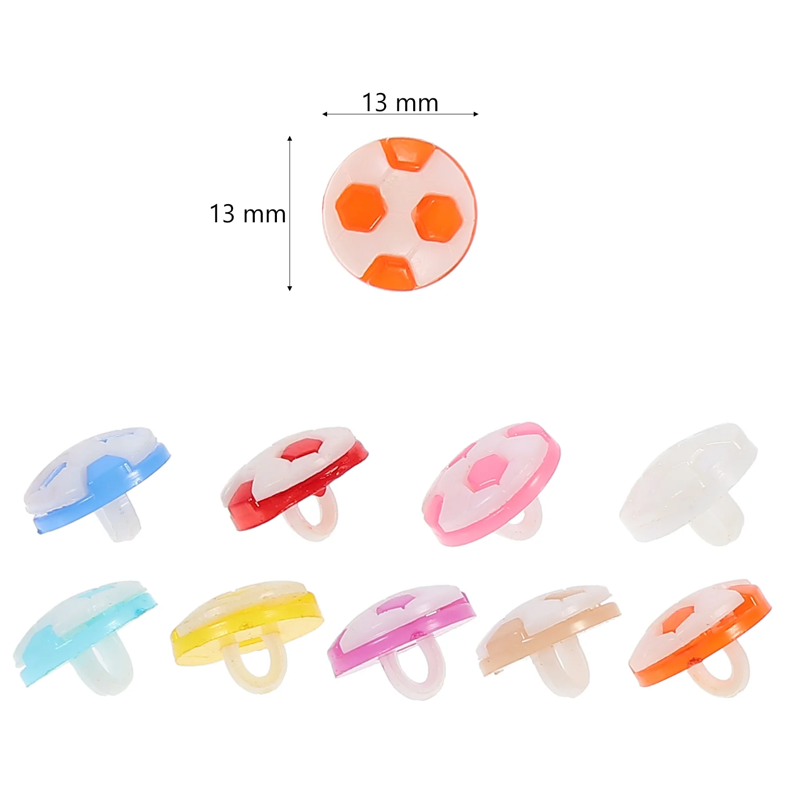 

150 Pcs Decorate Football Buttons Craft Decoration Resin Clothing Accessories