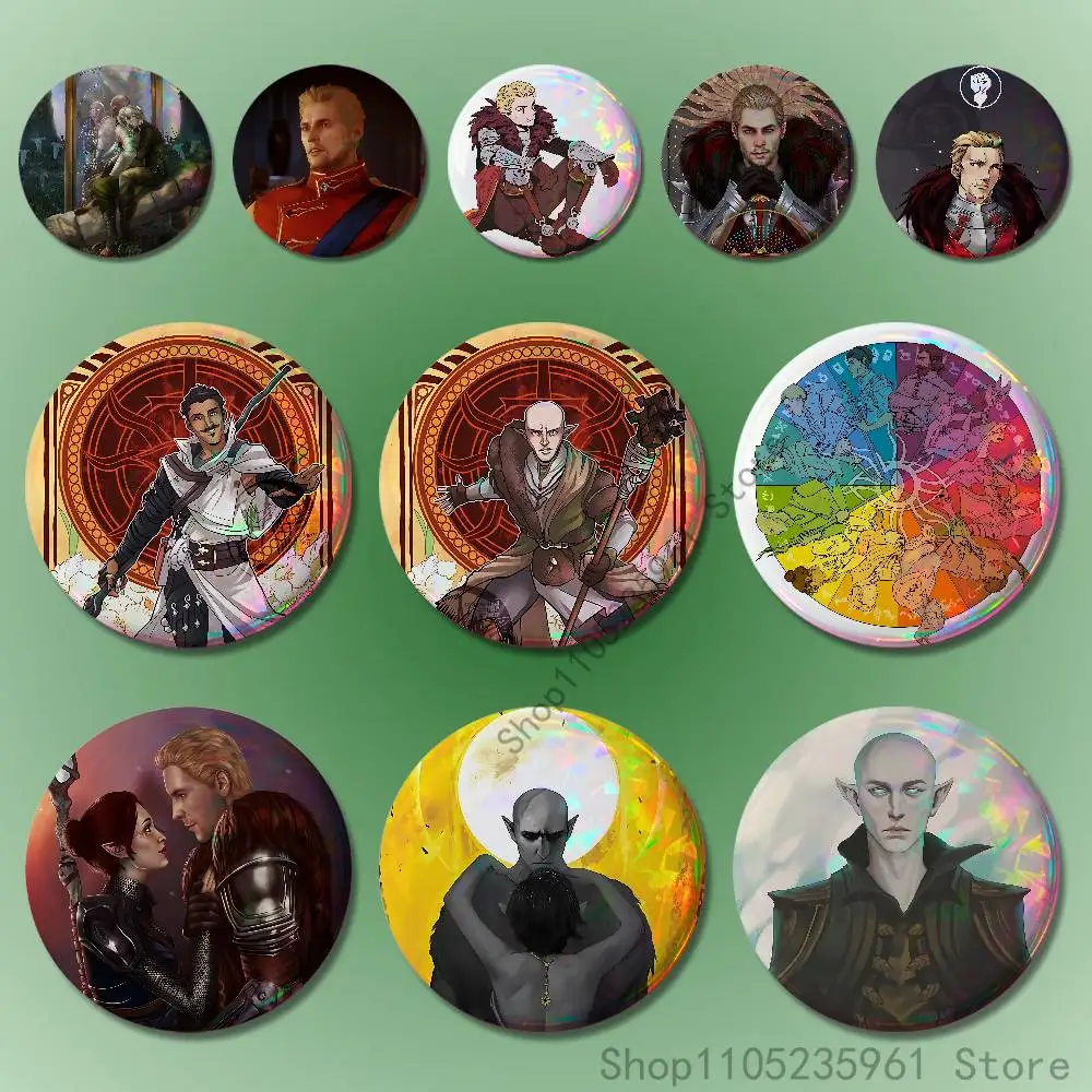 Solas Cullen D-Dragon A-Age 58mm 44mm HD Print Brooch Badges Pretty Derby Round Display Brooches Lapel Pins Custom