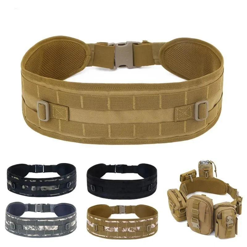 

Camouflage Nylon Molle Tactical Belt Outdoor Climbing Hunting Waistband Military Training Uniform Clothes Accessory Gear