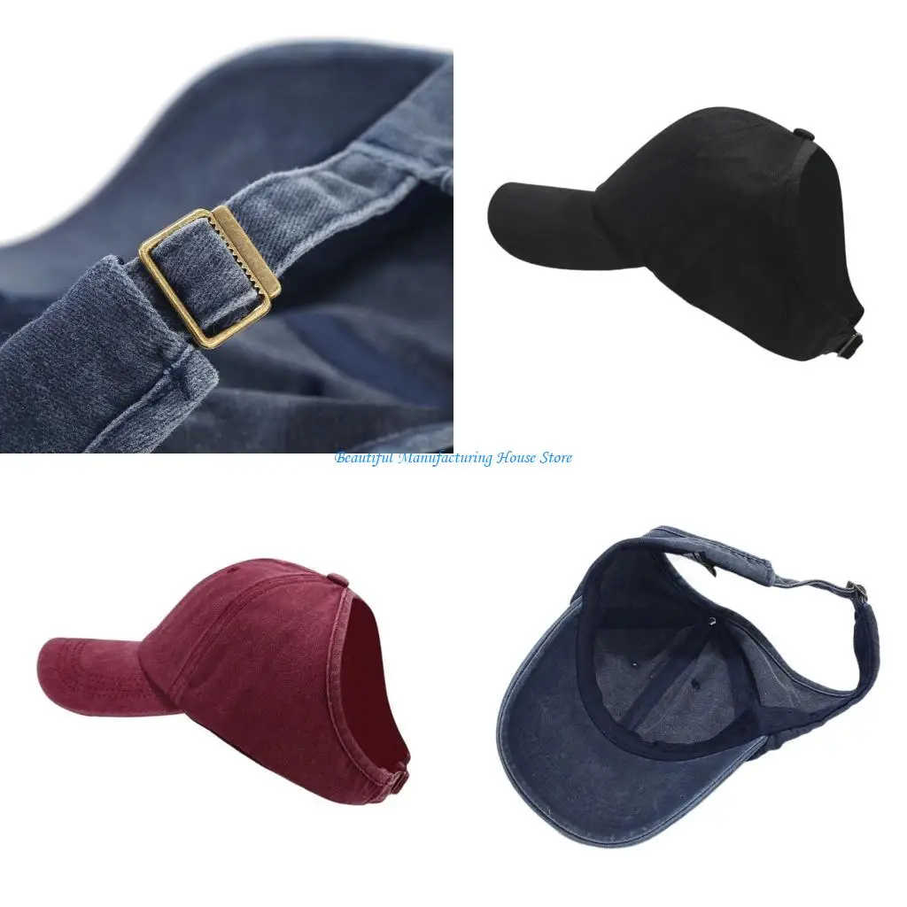 

E56A Summer Mesh Back Baseball Cap For Ponytail Adjustable Cotton For Hiking Cycling Gym Time And Fashionable Outfits