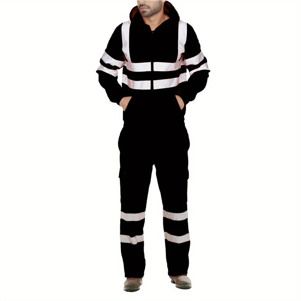 Men's Suit Sanitation Worker Reflective Strip Work Uniform Safety Protection Clothing