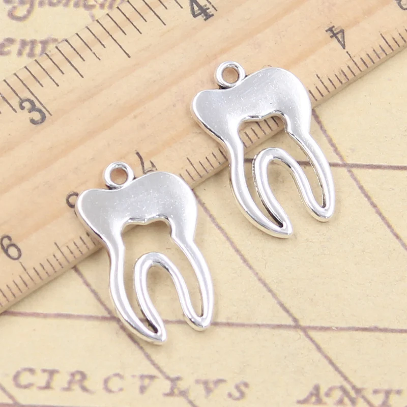 10 sztuk Charms ząb 24x15mm tybetański srebrny kolor wisiorki antyczne tworzenie biżuterii DIY Handmade Craft