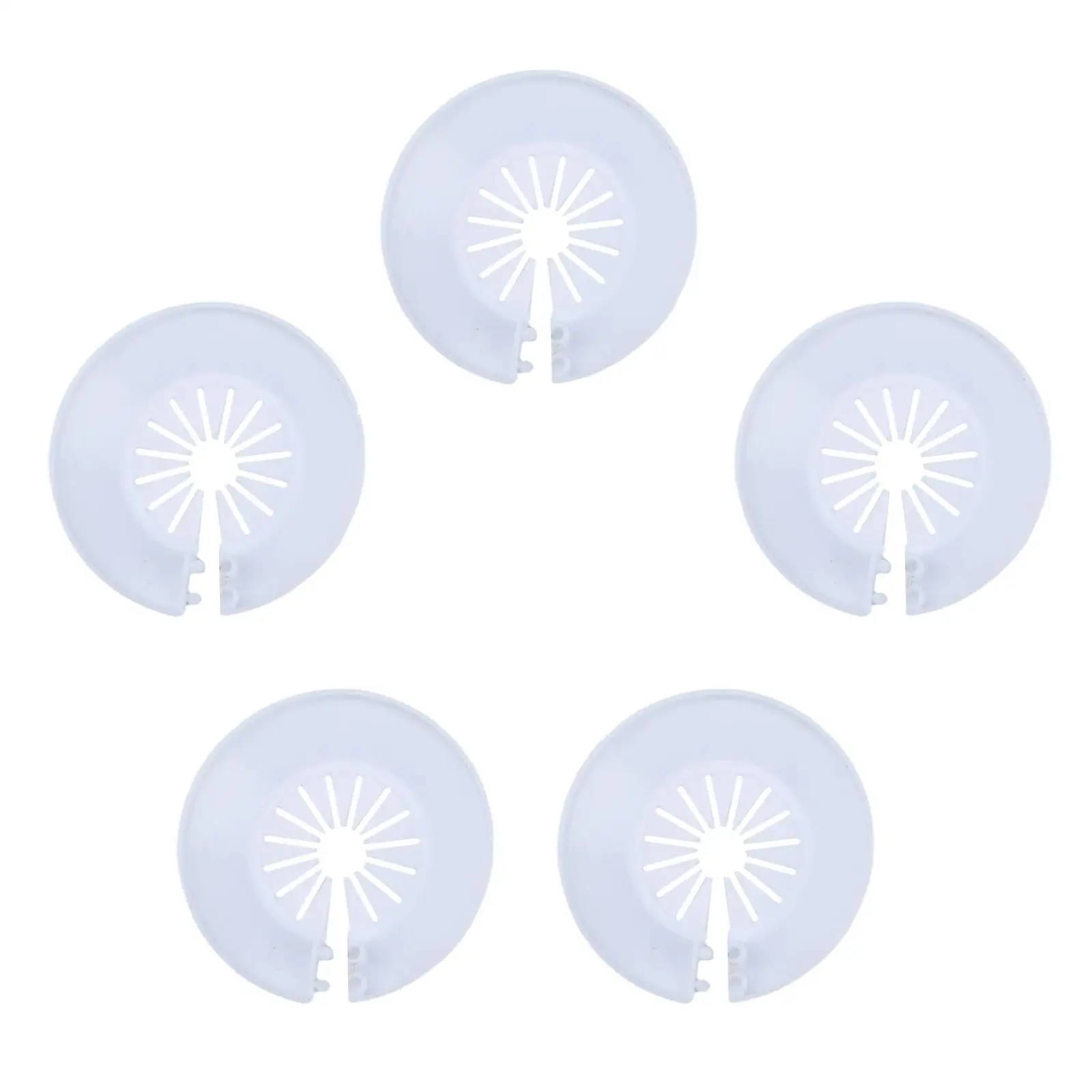 5 Piece Set Bathroom Pipe Cover Trim 0 59 to 1 1 for Sinks Faucets and Heating Pipes Plastic Installation Solution