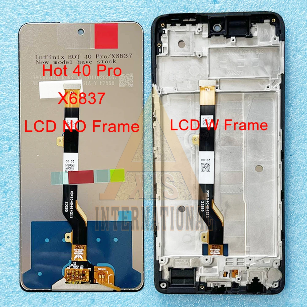 For Infinix Hot 40 Pro X6837 LCD Hot40 X6836 LCD Display Touch Panel Digitizer ForInfinix Hot 40i LCD X6528B LCD Frame Screen