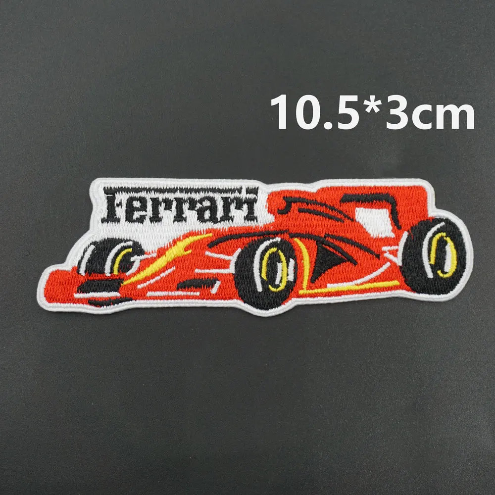Sports Car Embroidered Patches Armband Backpack Badge with Hook Backing for Clothing