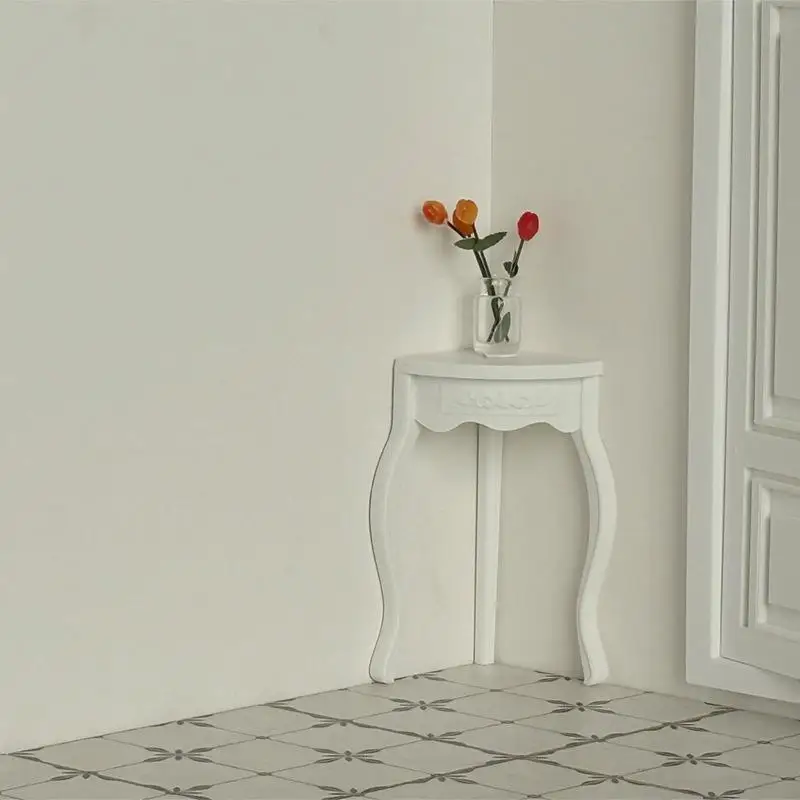 1Pcs Doll House Accessories 1:12 Dollhouse Miniature Retro Small Edge Several Mini Tea Table Furniture Home Model Decor Toy