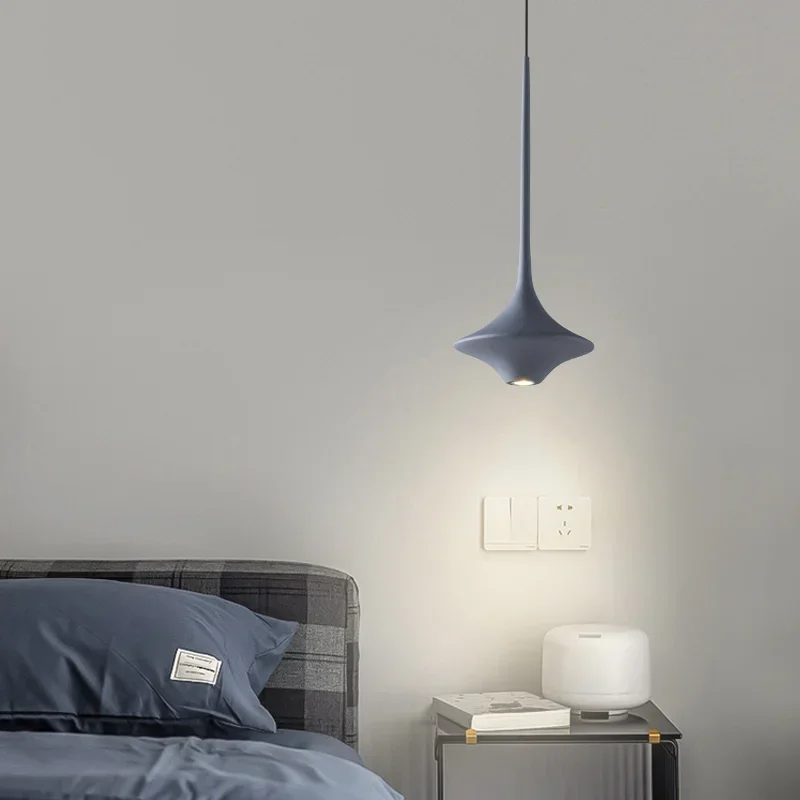 Bedroom Bedside Small LED Chandelier Modern Simplicity Nordic Table Bar Lamp Designer White Black Blue Restaurant Pendant Lights - view 4