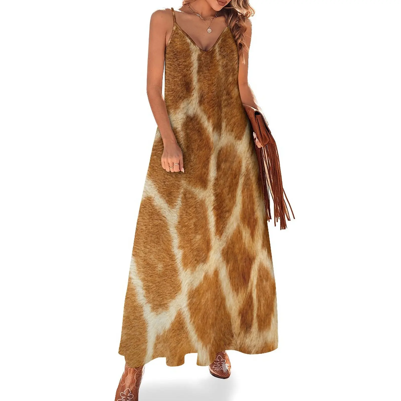 

Giraffe Print Animal Skin Fur Pattern Sleeveless Dress birthday dress for women luxury 2024 summer dresses dresses for women