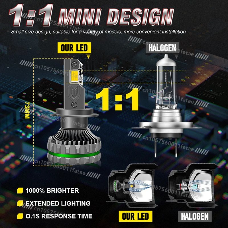 

H4 H7 LED Headlight Canbus 9054 CSP CHIPS H11 H1 H8 H9 9005 HB3 9006 HB4 9012 HIR2 Turbo 4 Copper Tube Auto Headlamp High Power