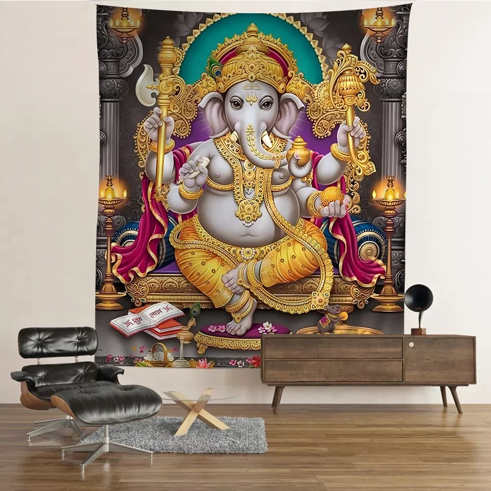 

Religion Elephant God India Hinduism Ganesha Tapestry Anime Tapestry Hanging Tarot Hippie Wall Rugs Dorm Wall Hanging Sheets