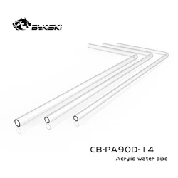 Bykski CB-PA90D PC Refroidissement par Eau Pliage Dur Tube Acrylique Pré-Bois 90 Résistant Hong12/14/16mm 50*20cm Transparent Dur Tuyau