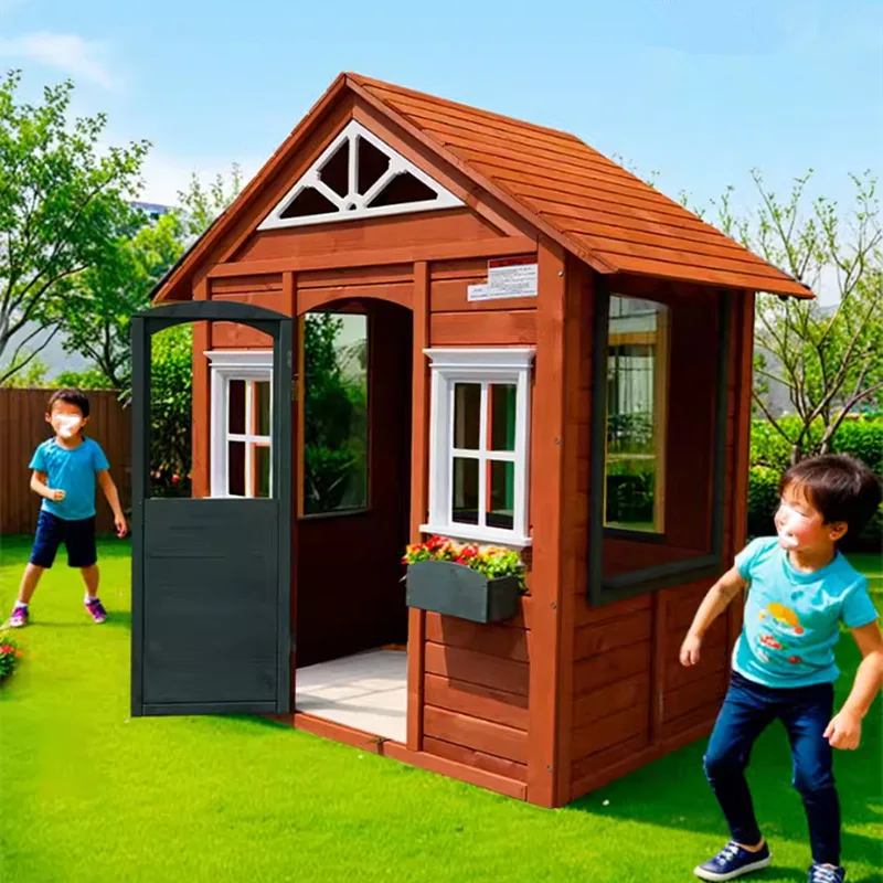 Kindergarten Outdoor Cabin Garden Antiseptic Wood House Balcony Toy House Outdoor Children's Doll Home Game House