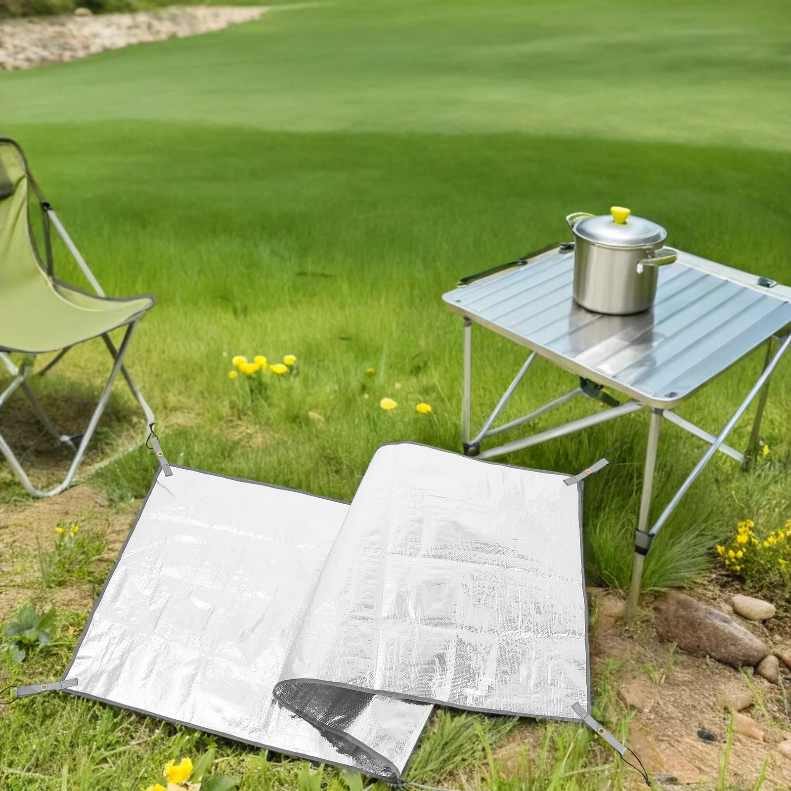 

Portable Outdoor Picnic Mat - Waterproof Pe Aluminum Film Ground Mat for Camping Beach Hiking Family Gatherings
