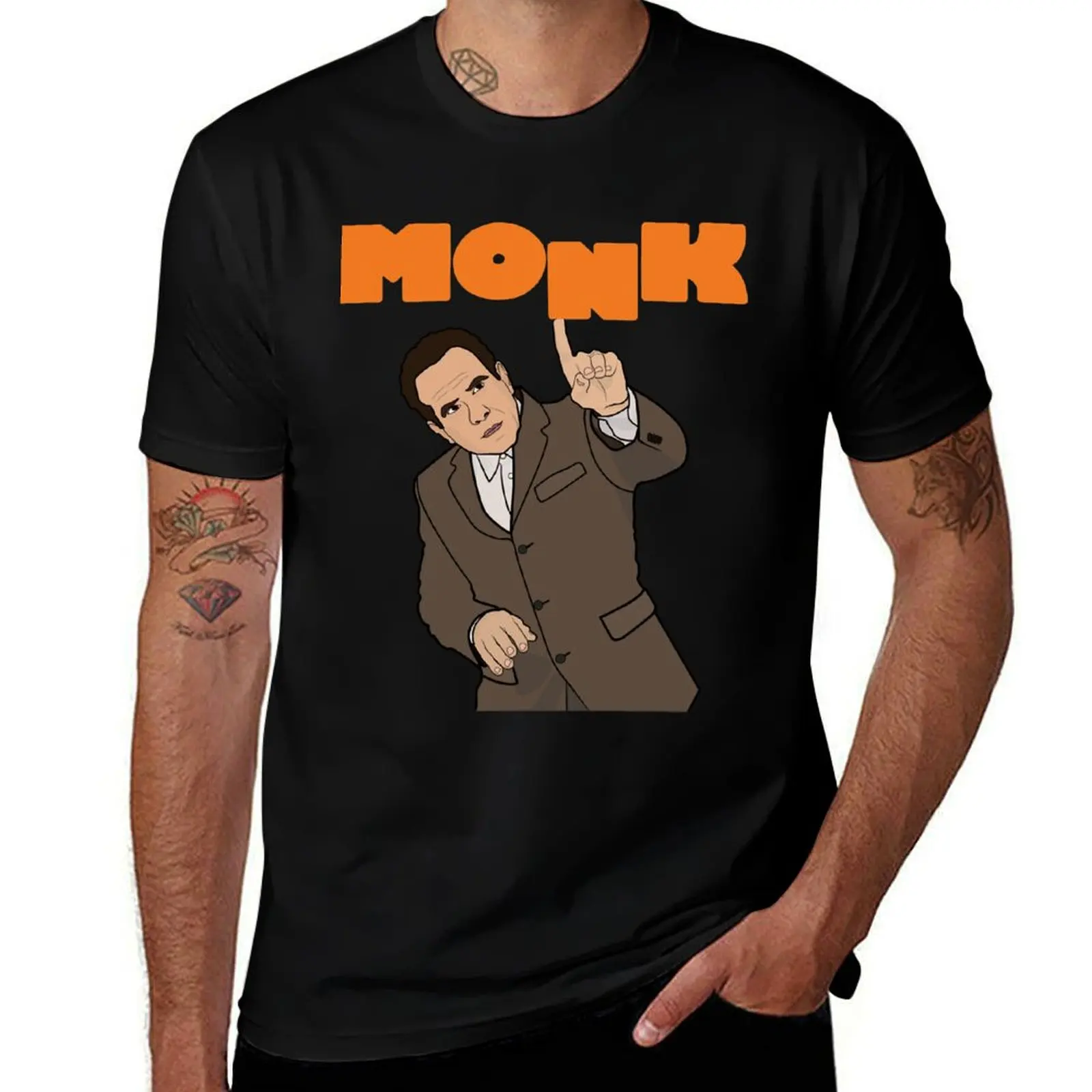 Mr. Monk and the Uneven Letter Classic T-Shirt Casual Trendy Short Sleeve T-Shirt