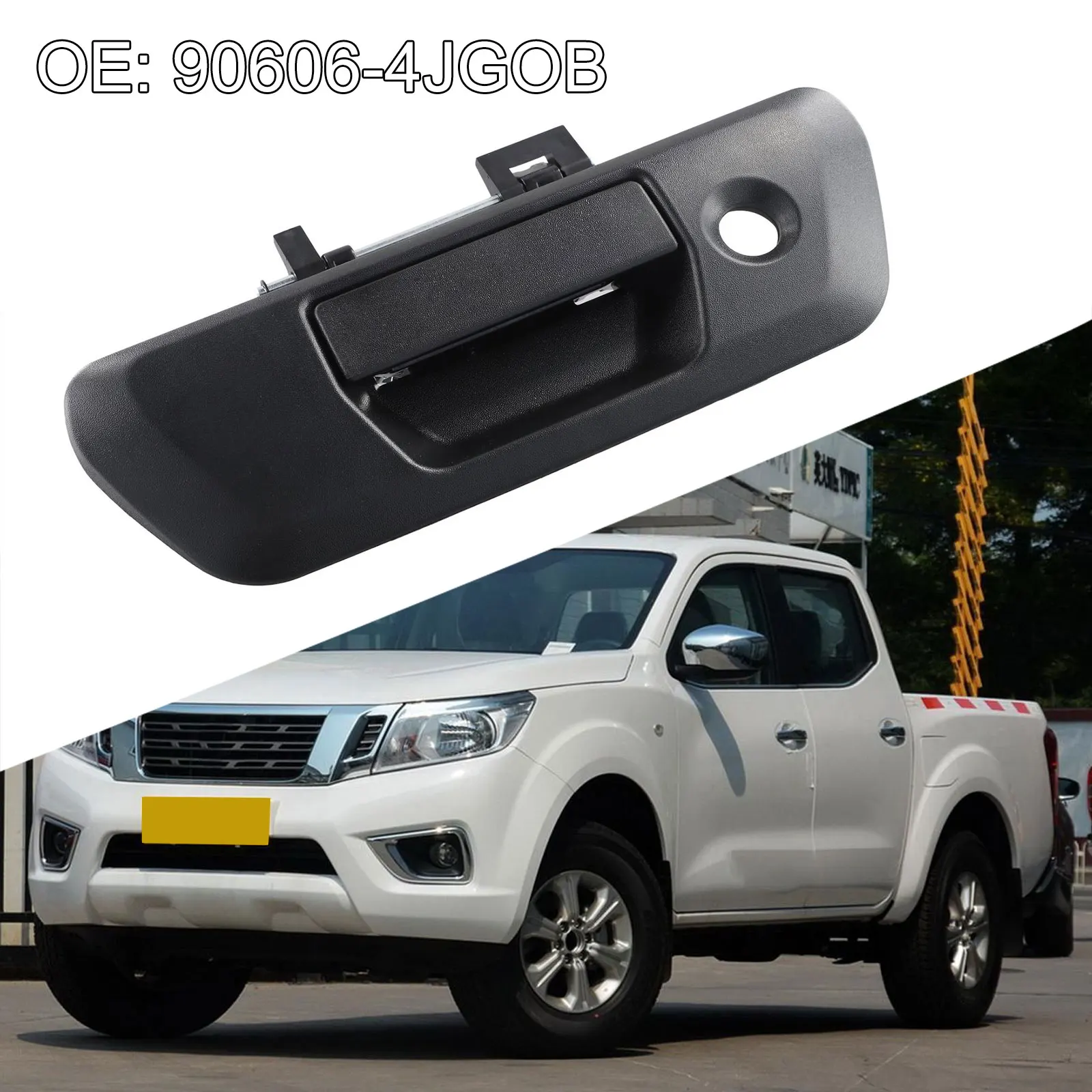 

Car Trunk Tailgate Handle With Key Hole For Nissan For Navara D23 2015-19 90606-4JG0B ABS Black Replacement Parts