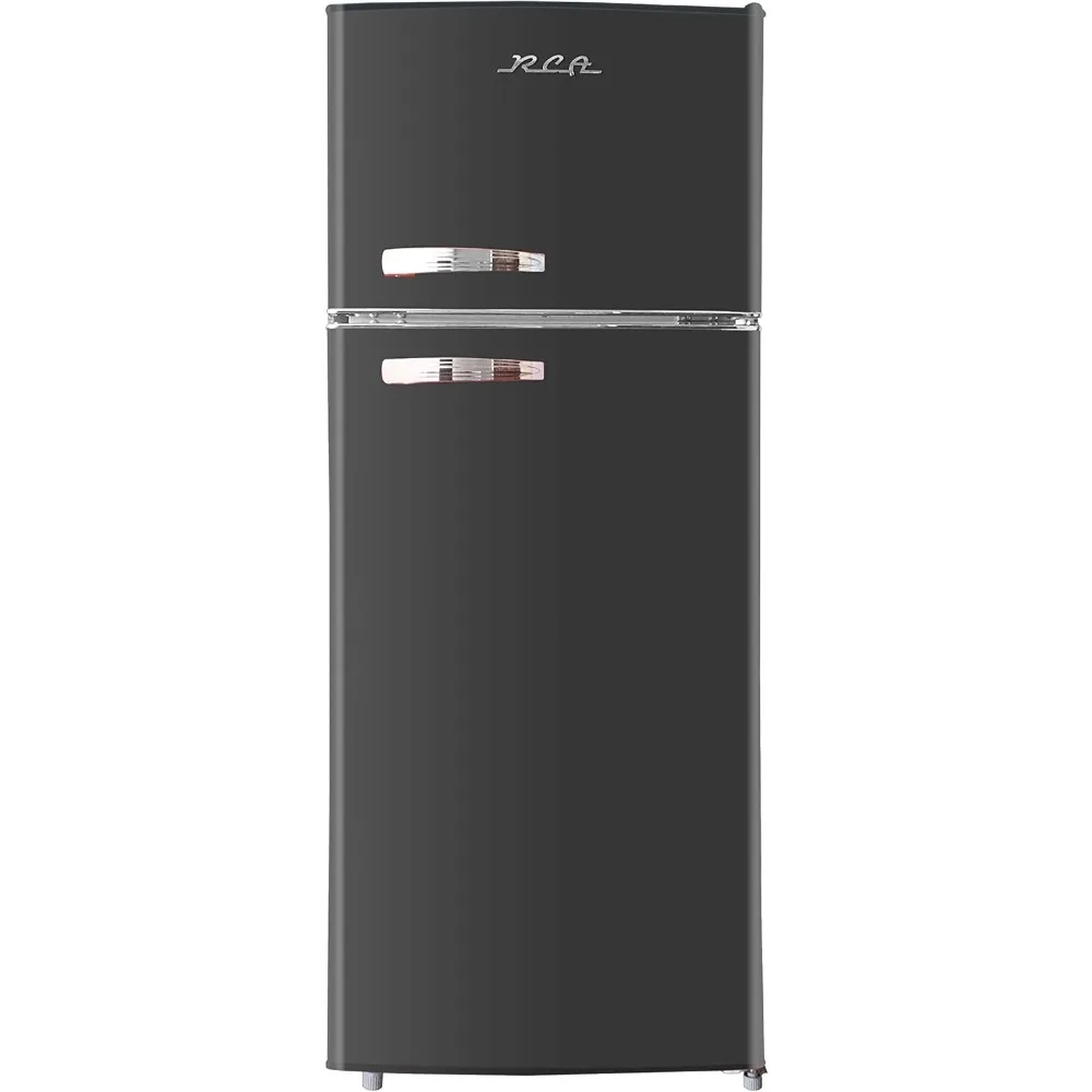 RFR786-BLACK 2 Door Apartment Size Refrigerator with Freezer, 7.5 cu. ft, Retro Black