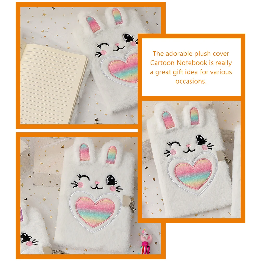 The Notebook Little Notebooks Small Bunny Fluffy Cover Lockable Journals for Teens Purple Diary Child