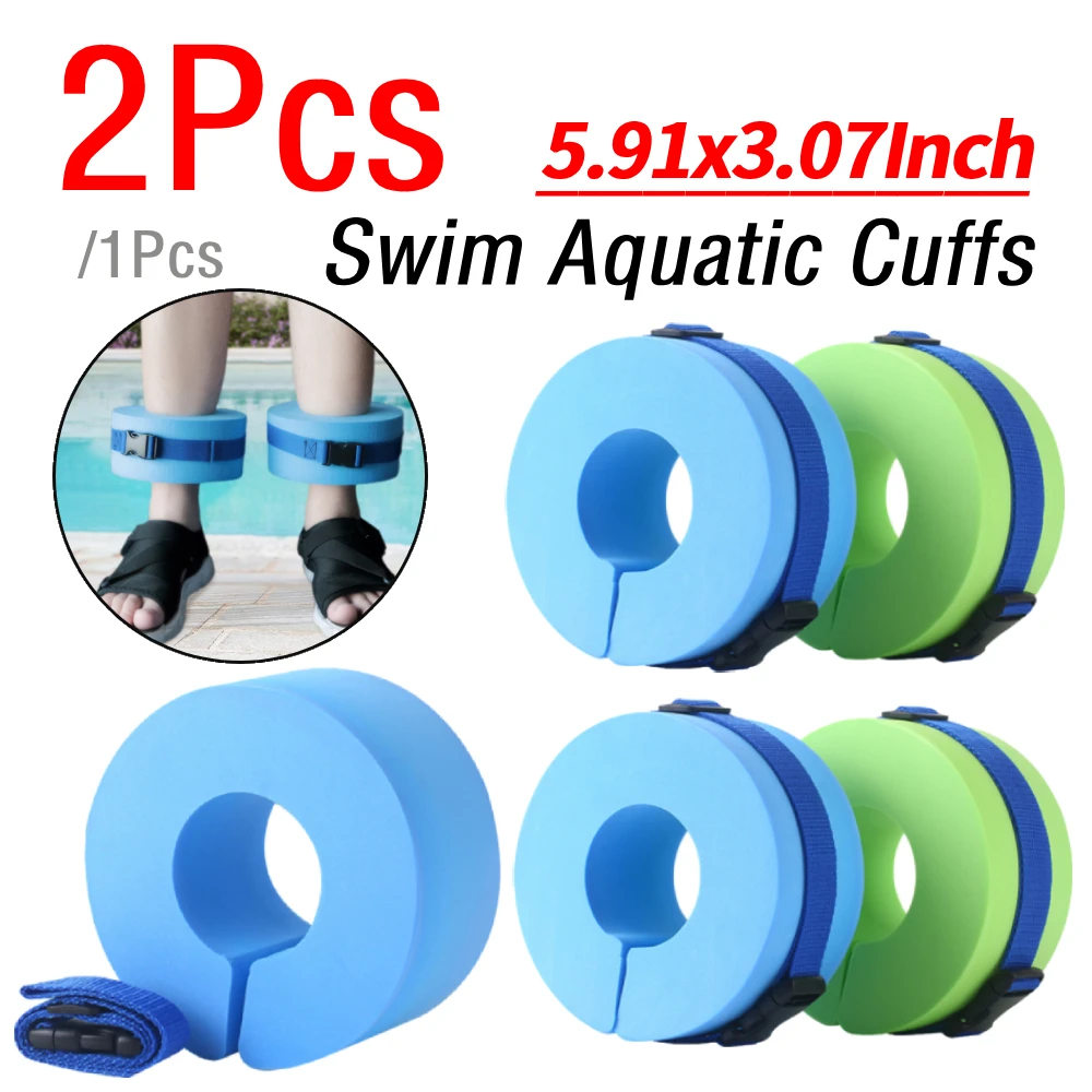 1/2 Piezas de Brazaletes Acuáticos de EVA para Natación, Anillo Flotador para Aeróbic Acuático con Hebilla de Liberación Rápida, Brazaletes de Espuma para Entrenamiento de Natación y Fitness