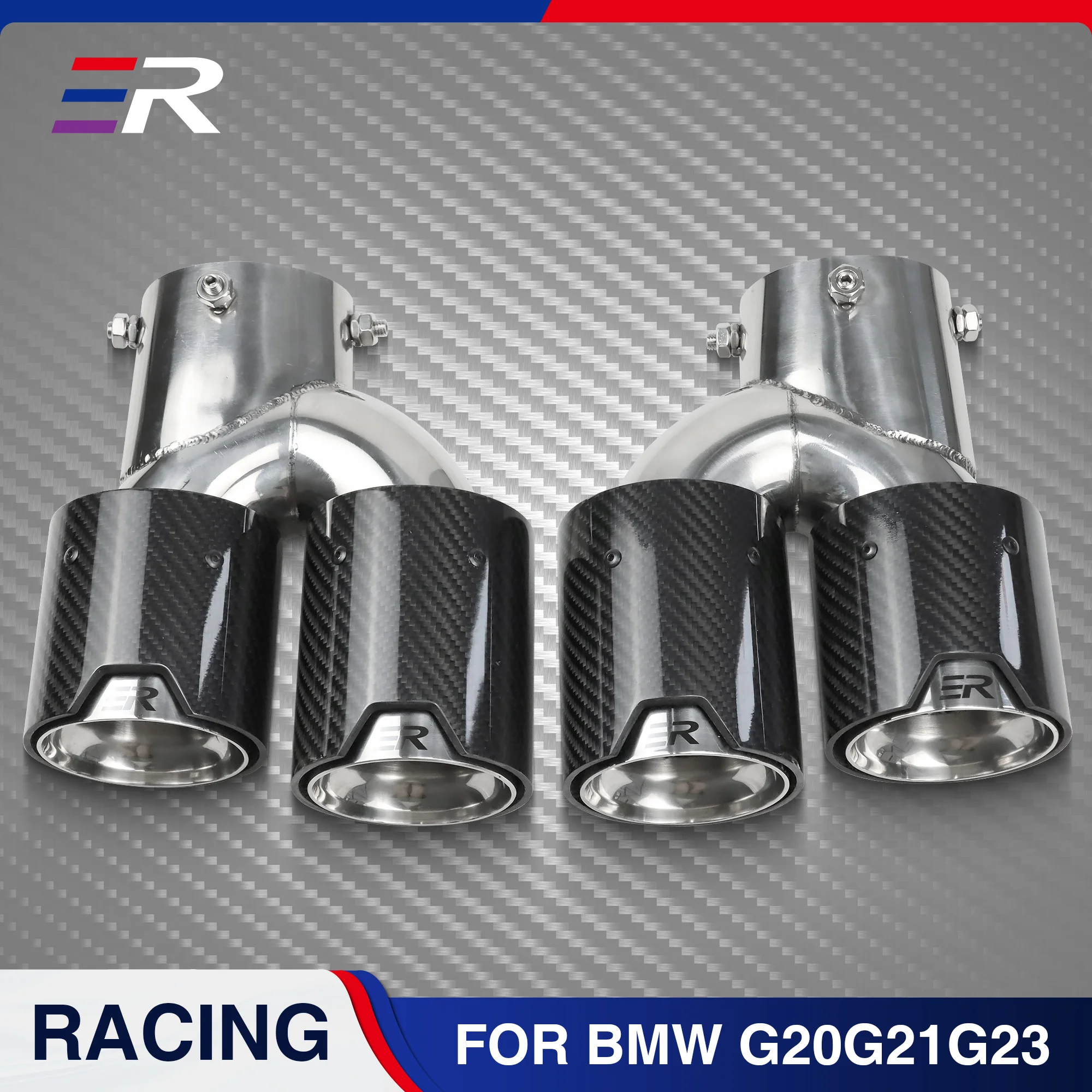 ER Upgrade For BMW G20 G28 M240I M340I M440I Carbon Fiber car muffler Nozzles Exhaust Tips