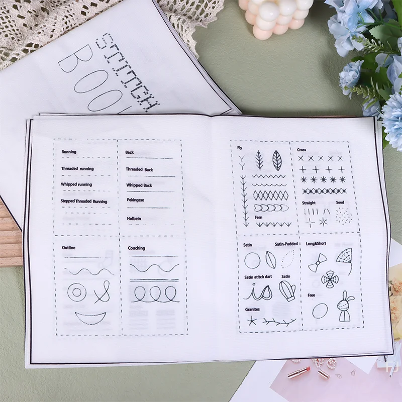 [Yu] livro de ponto diy bordado livro de costura bordado para iniciantes adulto bordado material de estudo