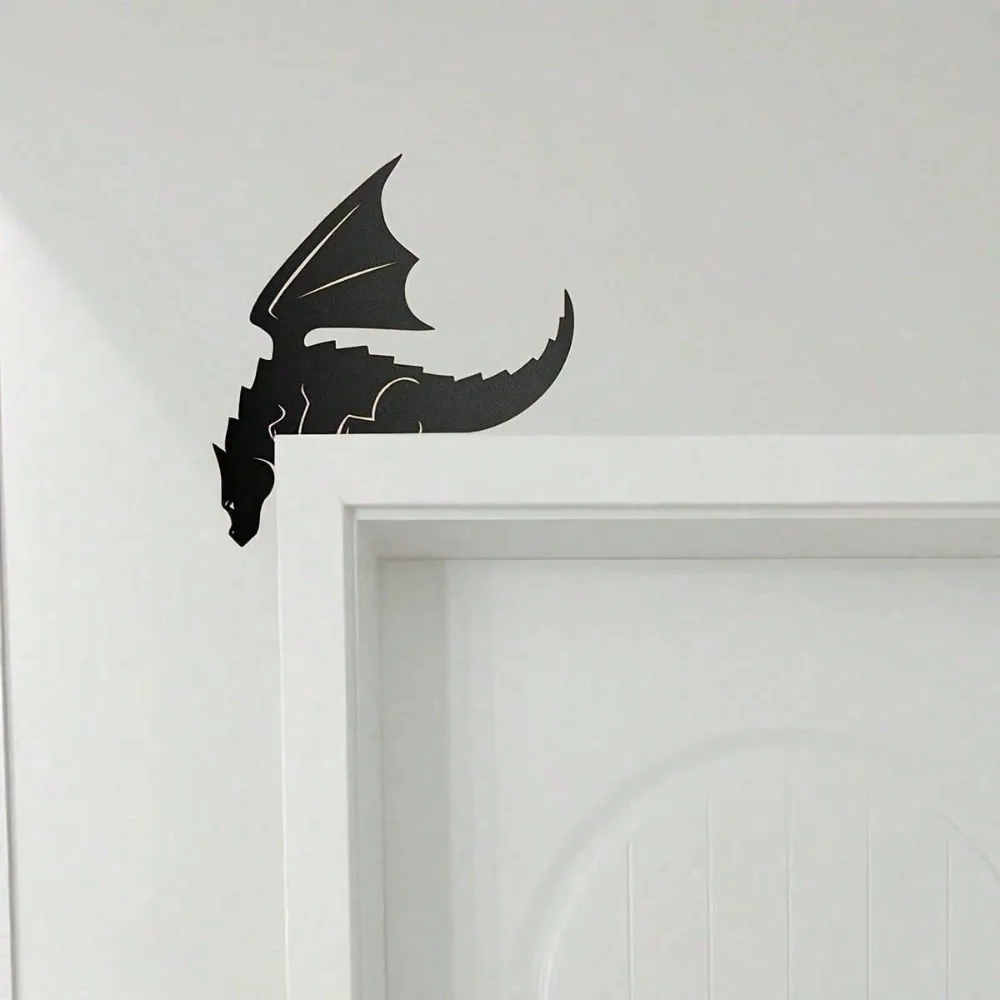 Ancient Dragon Wall Art Decor, Mystical Creature Metal Sculpture for Bedroom, Animal Theme Home Decor, Portrait Design, No Elect