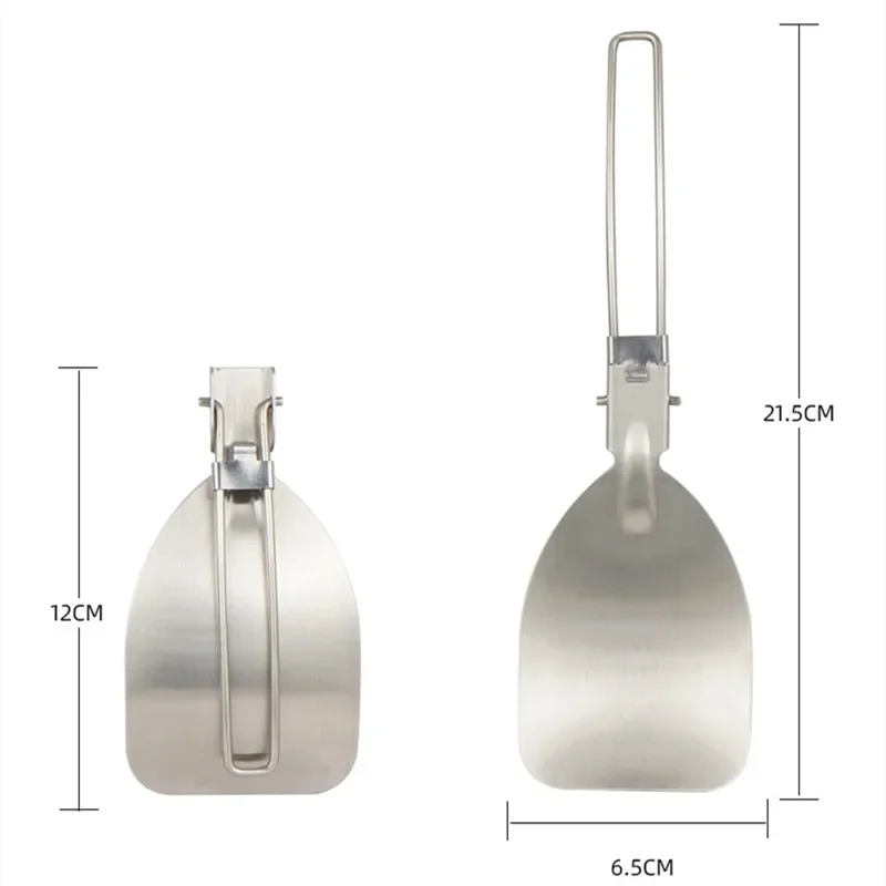 Newest 1Pc Folding Spatula Food Turner Fold Spoon Stainless Steel Outdoor Camping gear Cooking Accessories Picnic Equipment