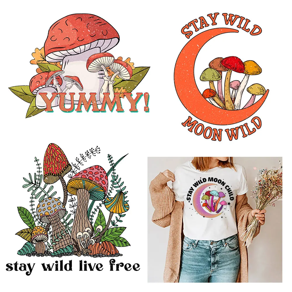 Stay Wild Patches Iron Transfer For Clothing Thermo Stickers Stripes On clothes Kids Diy Accessory Parches Ropa Thermoadhesivos