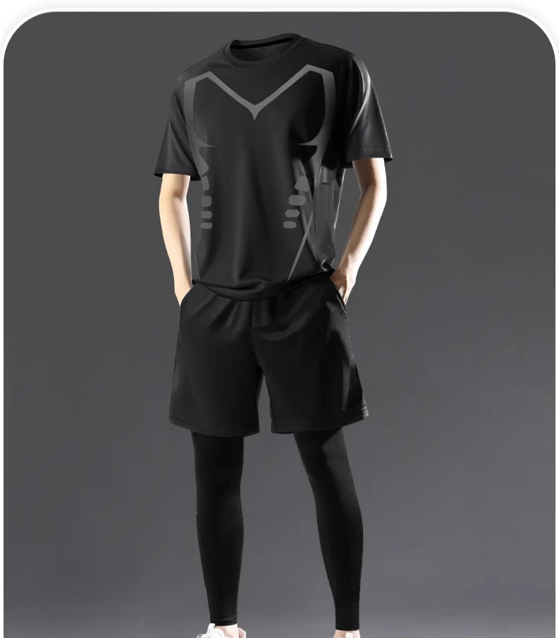 

Men's Mountaineering Sports Set Speed Drying Basketball Training Running Fitness Hiking Athletics Marathon Men's Cycling Set