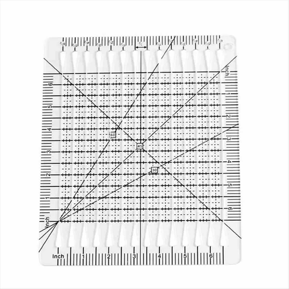 DT38 Sewing Supplies Sewing Ruler Template DIY Craft 6 Inch T-Shirts Ruler Patchwork 5-in-1 Quilt Cutting Ruler