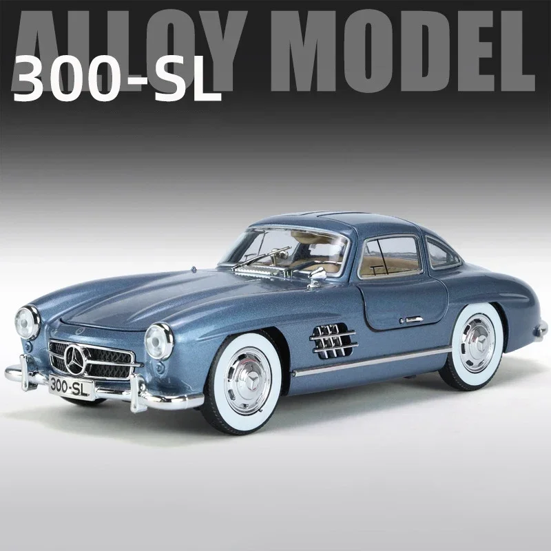 300SL 1936 Classic Car Alloy Car Model 1:24 Sound and Light Pull Back Toy Collectibles Birthday gift