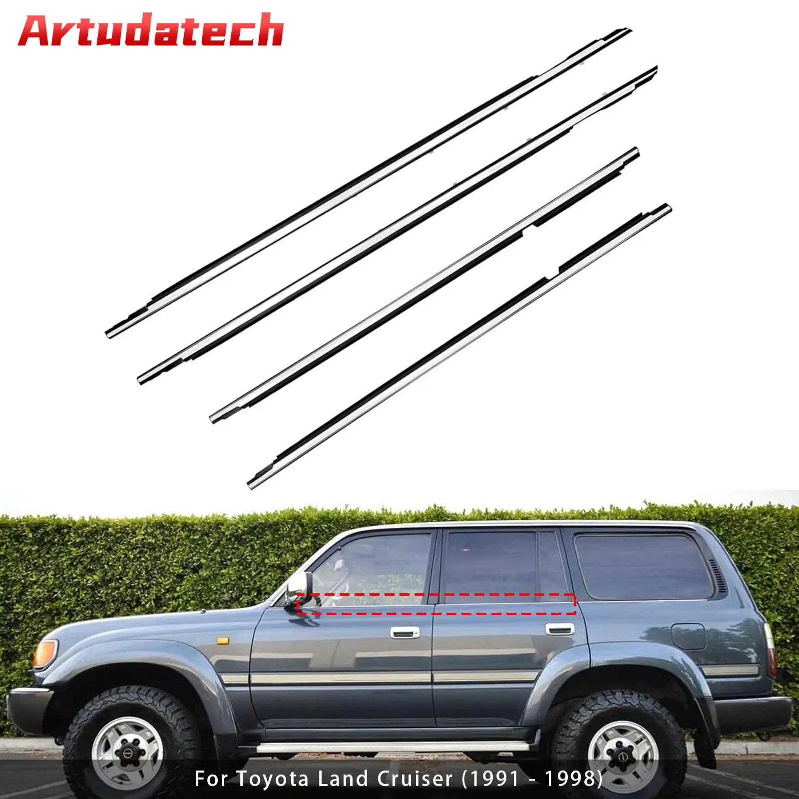 

Artudatech 4 шт. молдинг дверного ремня для Toyota Land Cruiser Lexus LX450 FJ80/FZJ80/HDJ80 автомобильные аксессуары