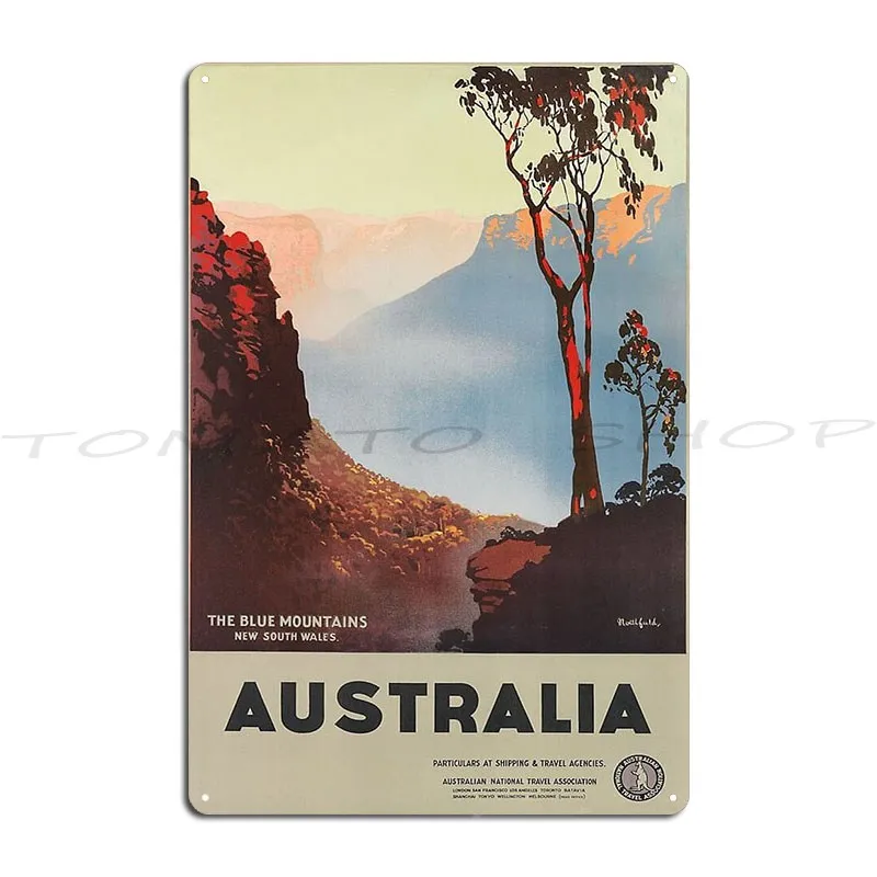 Vintage Australia Blue Mountains Metal Plaque Mural Wall Decor Garage Club Pub Customize Tin Sign Poster