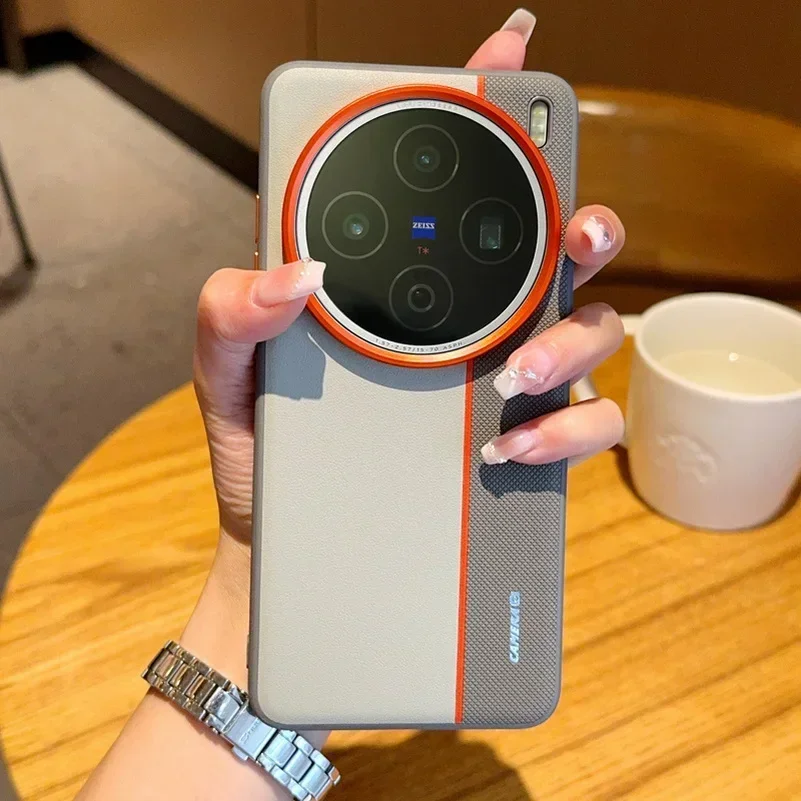 

Защитный кожаный чехол для камеры с большим отверстием для VIVO X200 Ultra X200s Pro Mini, приятный для кожи, противоударный жесткий чехол для ПК