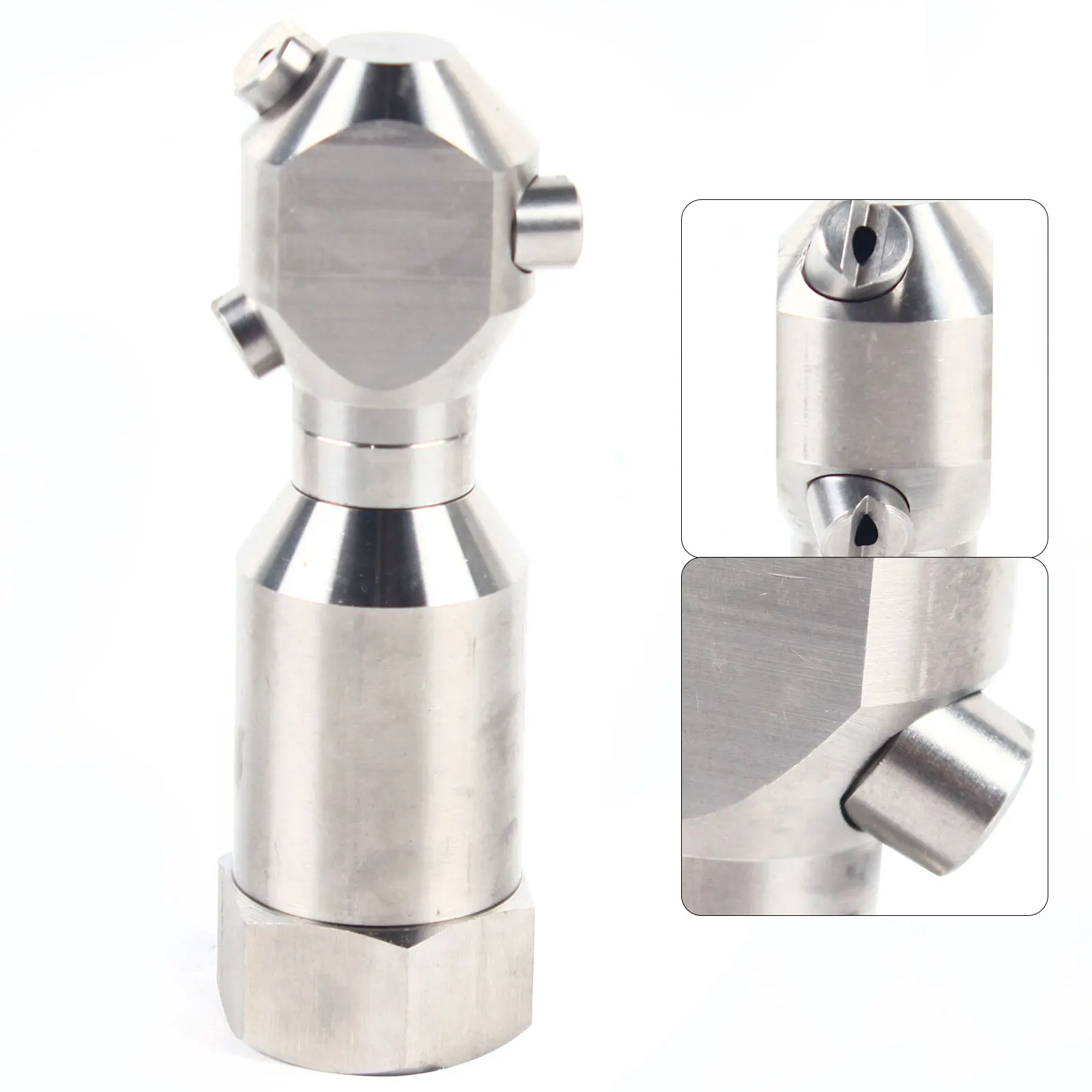 360° Rotating Stainless Steel Cleaning Nozzle - 1" Thread for Industrial Container and Pipeline Washing