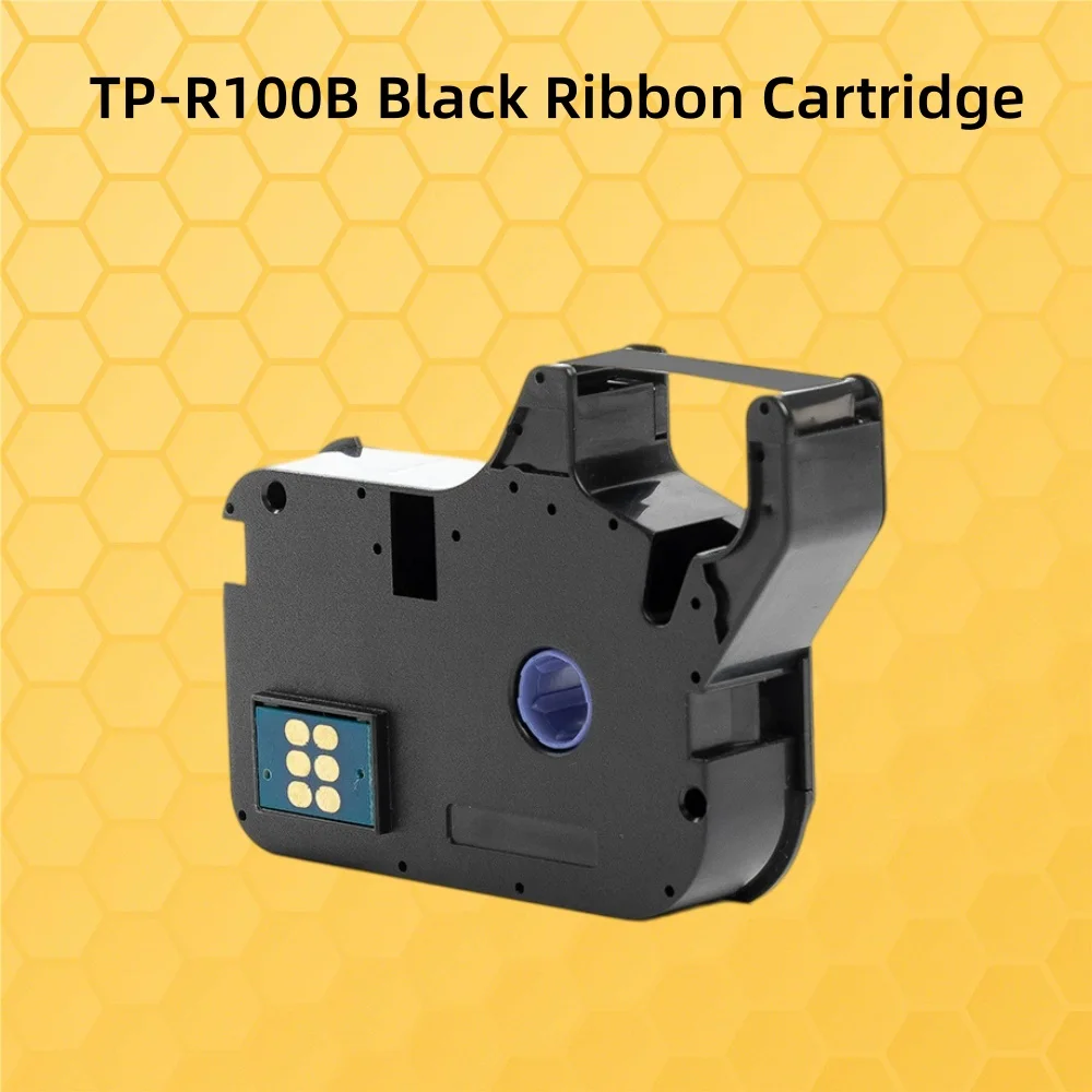 Ribbon Cartridge TP-R100B Ribbon for Supvan Sleeves & Heat Shrink Tubes  Wire Marker Printer Black 12mm*80m