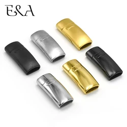 Stainless Steel Magnetic Clasp Hole 8*3mm Hole with Safe Lock for Lace Buckle Leather Cord Bracelet DIY Jewelry Making