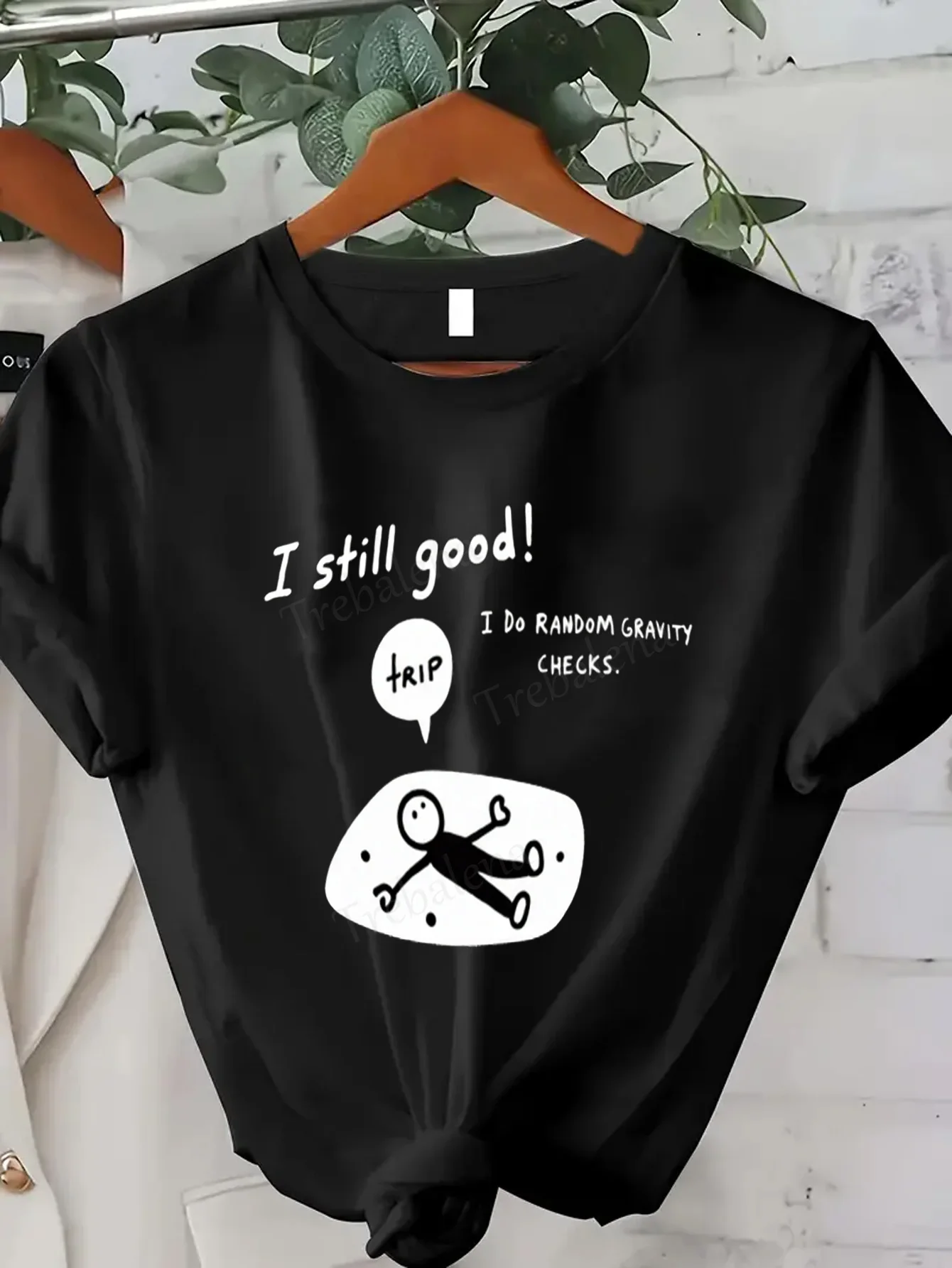 

Women T-shirt Funny Gravity Check T-Shirt for Women, Casual Sexy Short Sleeve Top