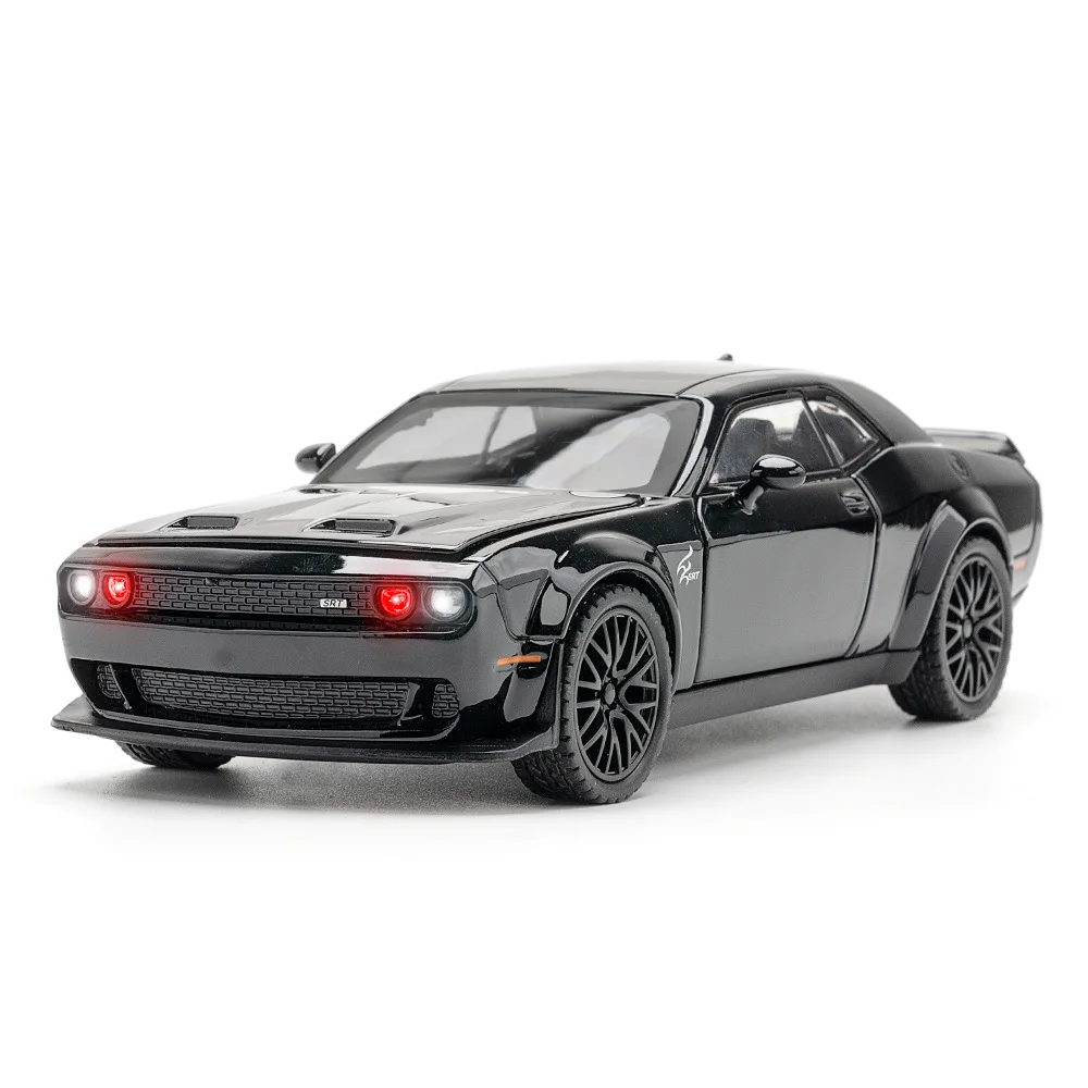 Dodge Challenger Hellcat Toy Car dla 1:32 Die Cast Metel Cars Zabawkowy model Hellcat z dźwiękiem i światłem Hellc